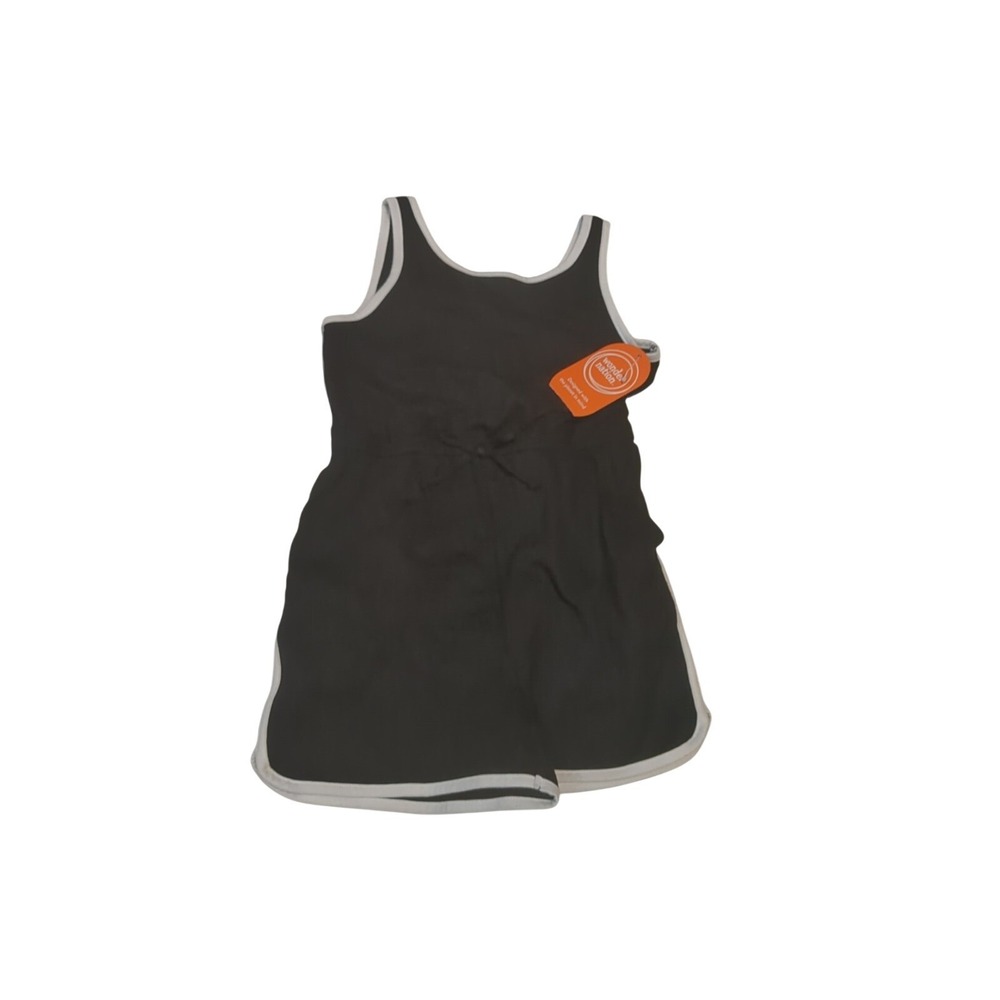 Wonder Nation Girls Play Romper, Black, Size Small‎ (6-6X)